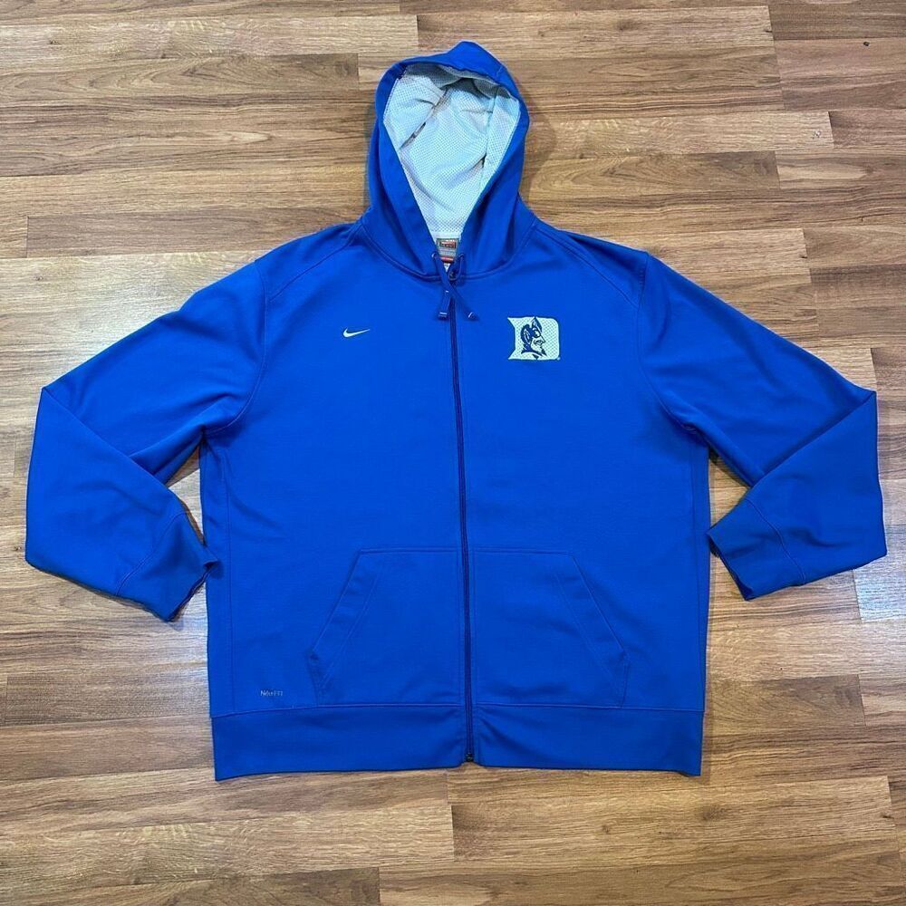 Nike Duke Blue Devils Dri-Fit Full-Zip Hooded Jacket Blue | Men Size XXL